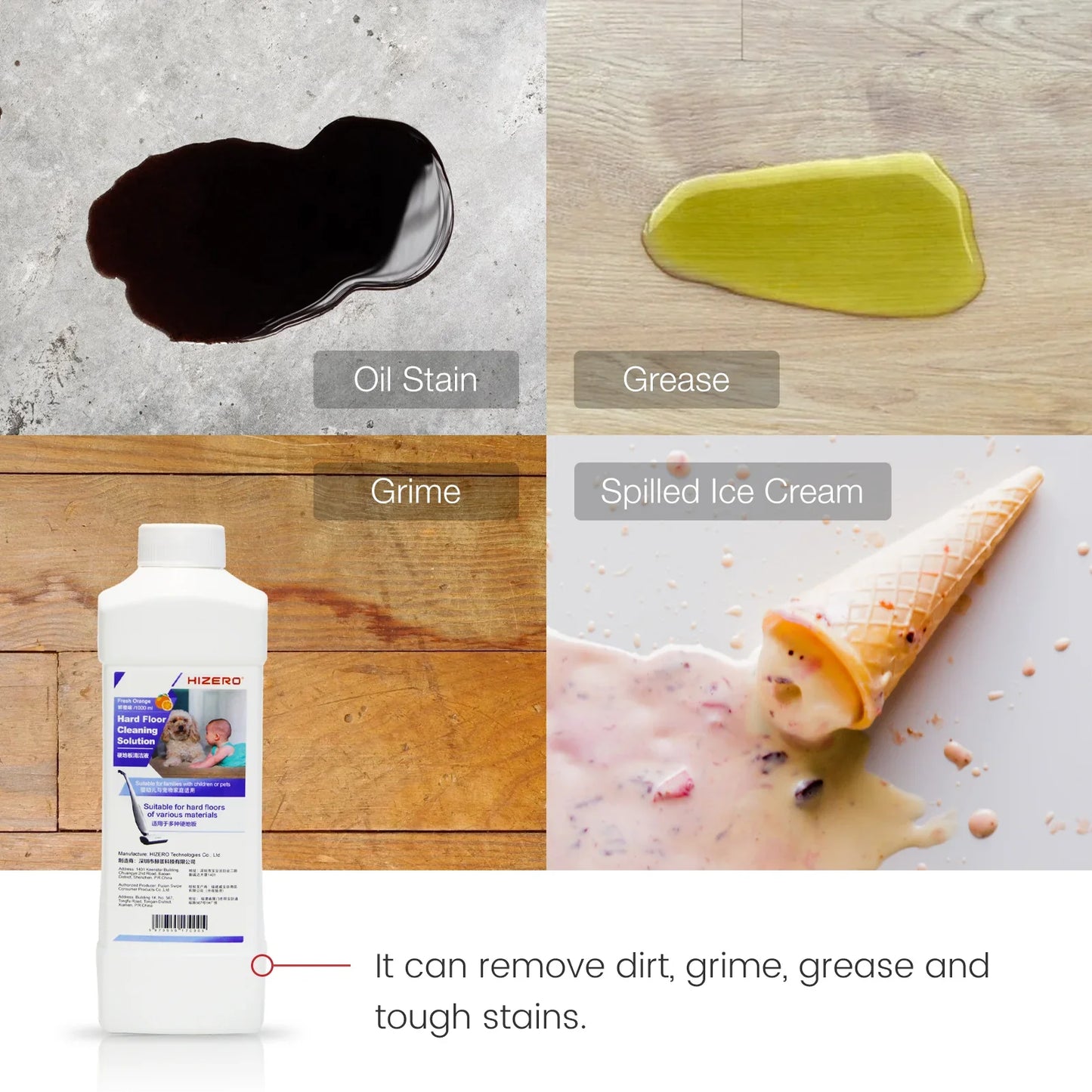 HIZERO Hard Floor Cleaning Solution